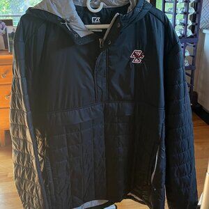 New Men's Cutter & Buck Black CB WeatherTec Boston College Pullover Jacket XXL